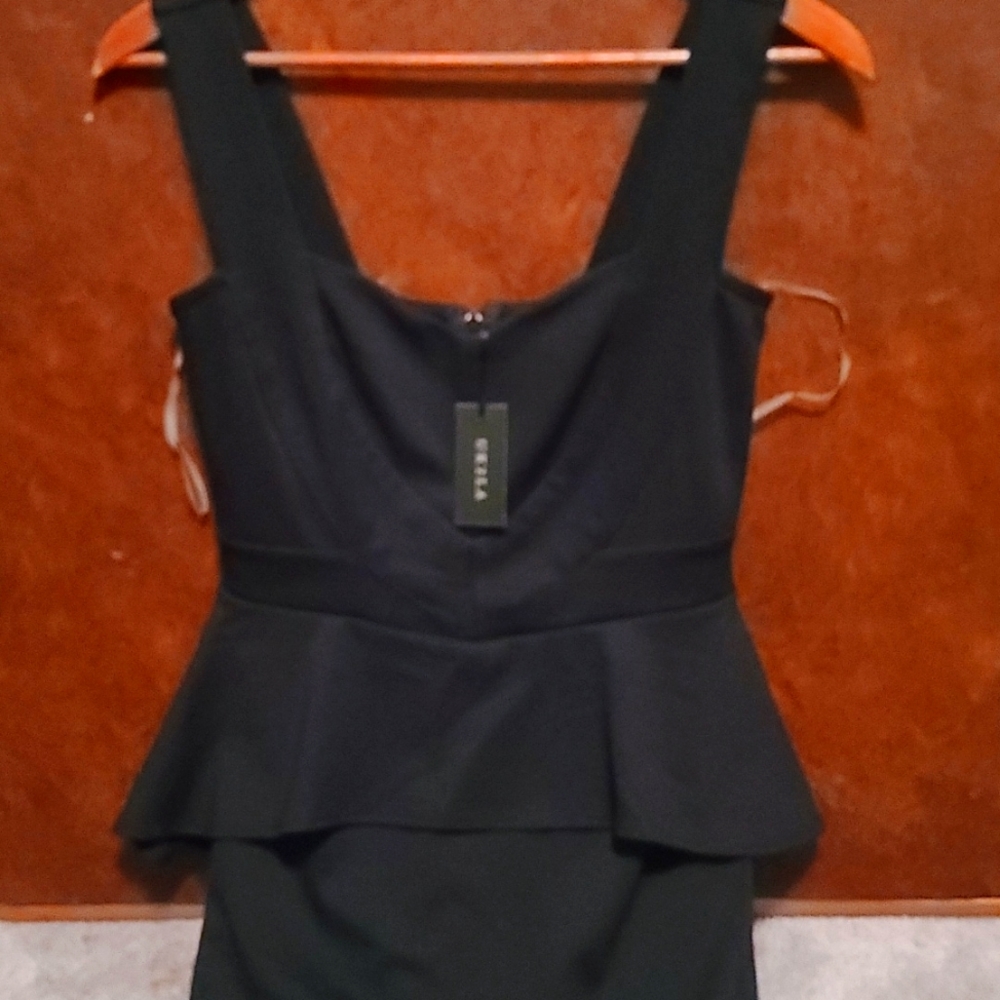 UK2LA Preplum small black sleeveless dress